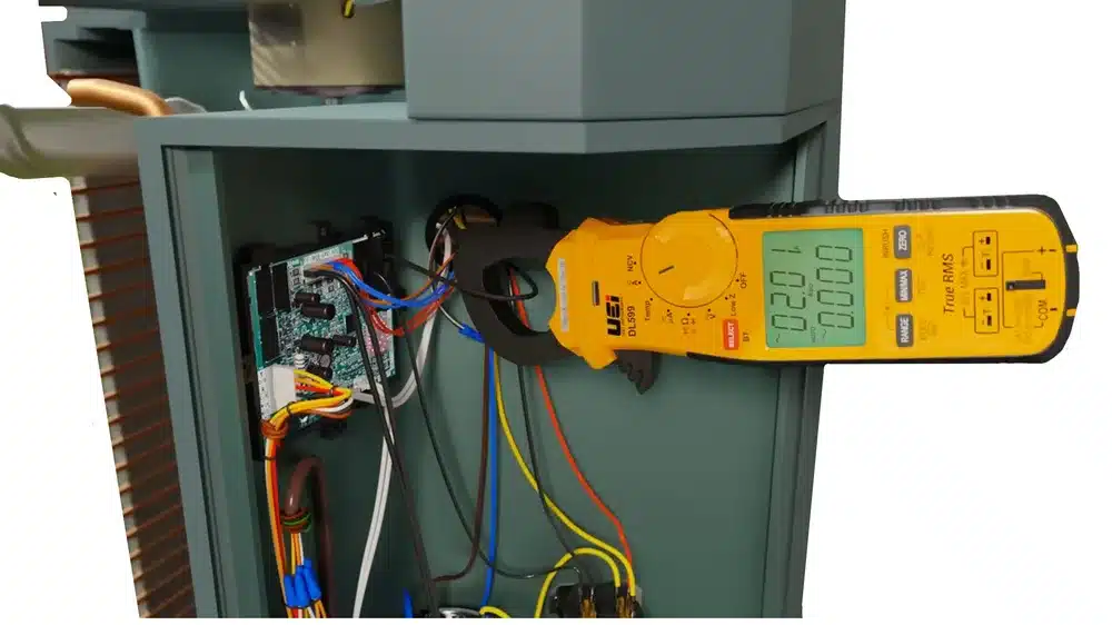 Amperage test on a running unit